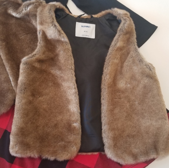 Old Navy Faux Fur Brown Soft Open Front Vest EUC - Picture 2 of 9